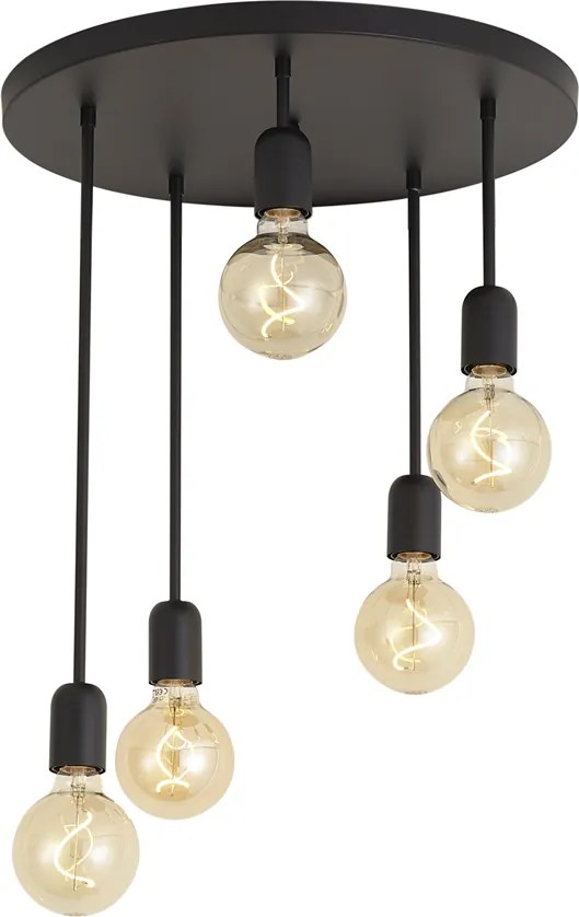Plafoniera moderna nera 5 luci - Facil