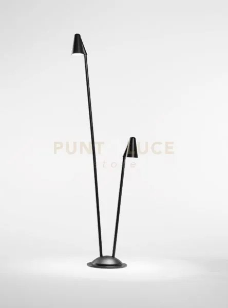 Paletto da esterno 2 luci led 4000k 1220lm 12w ip65 nero grass doub...