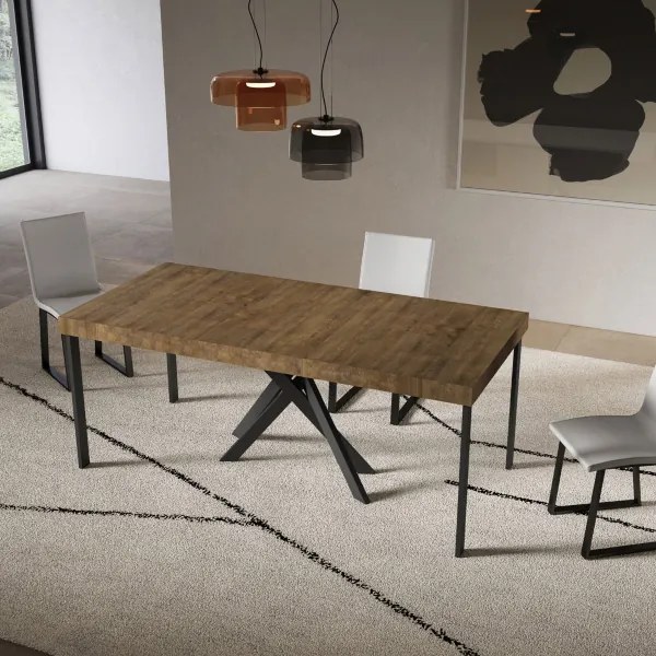 Consolle allungabile Libo Premium Small - Noce gambe antracite 90x40/196 cm