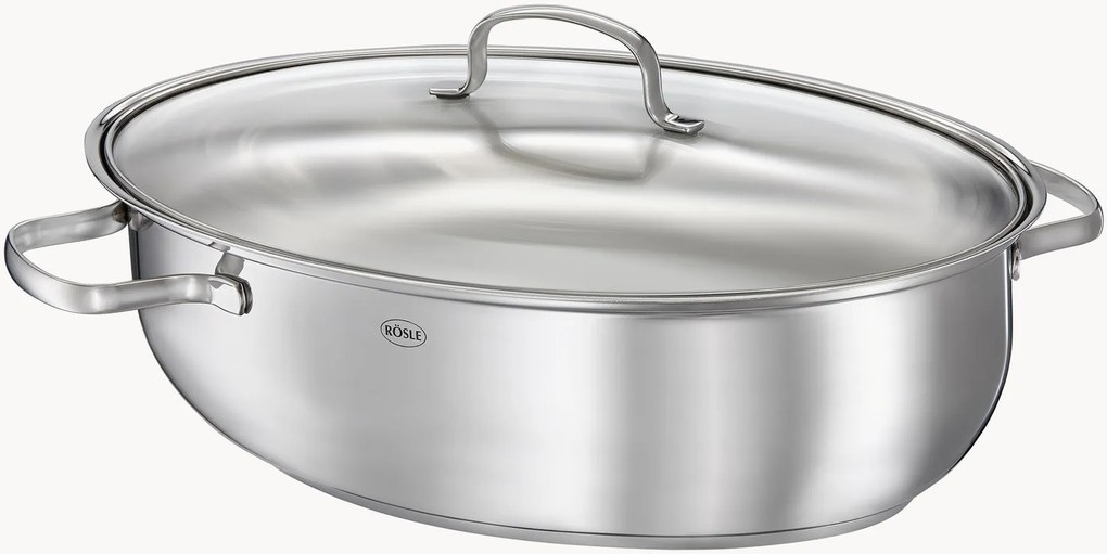 Pirofila ovale con coperchio in vetro Elegance