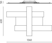 Plafoniera Contemporanea Doha Alluminio Acciacio 1 Luce Led 50W