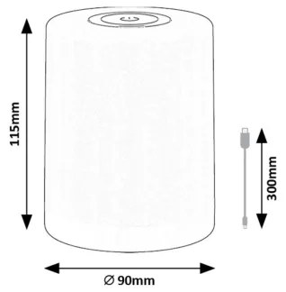 Rabalux 74209 - LED RGB Ricaricabile lampada da tavolo TIPY LED/0,8W/5V