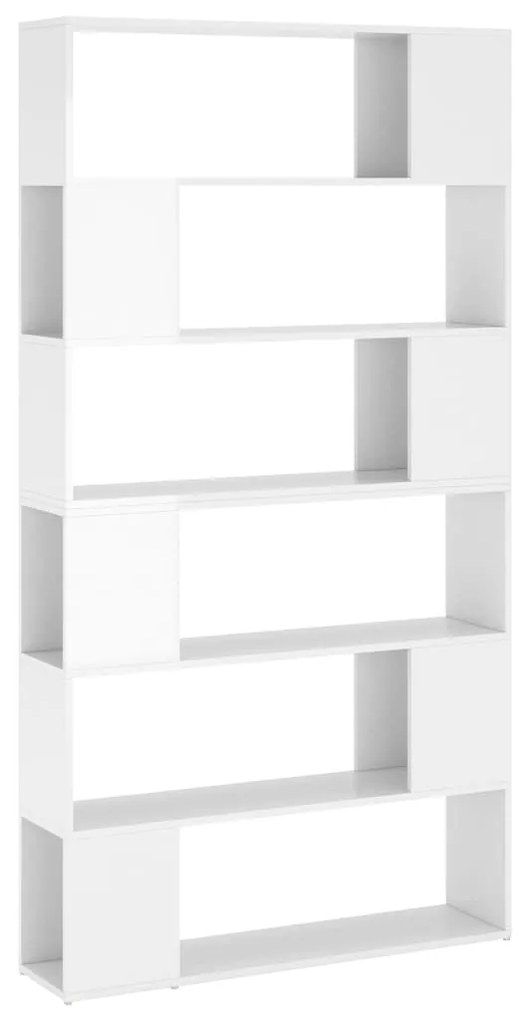 Libreria/divisorio bianco lucido 100x24x188 cm