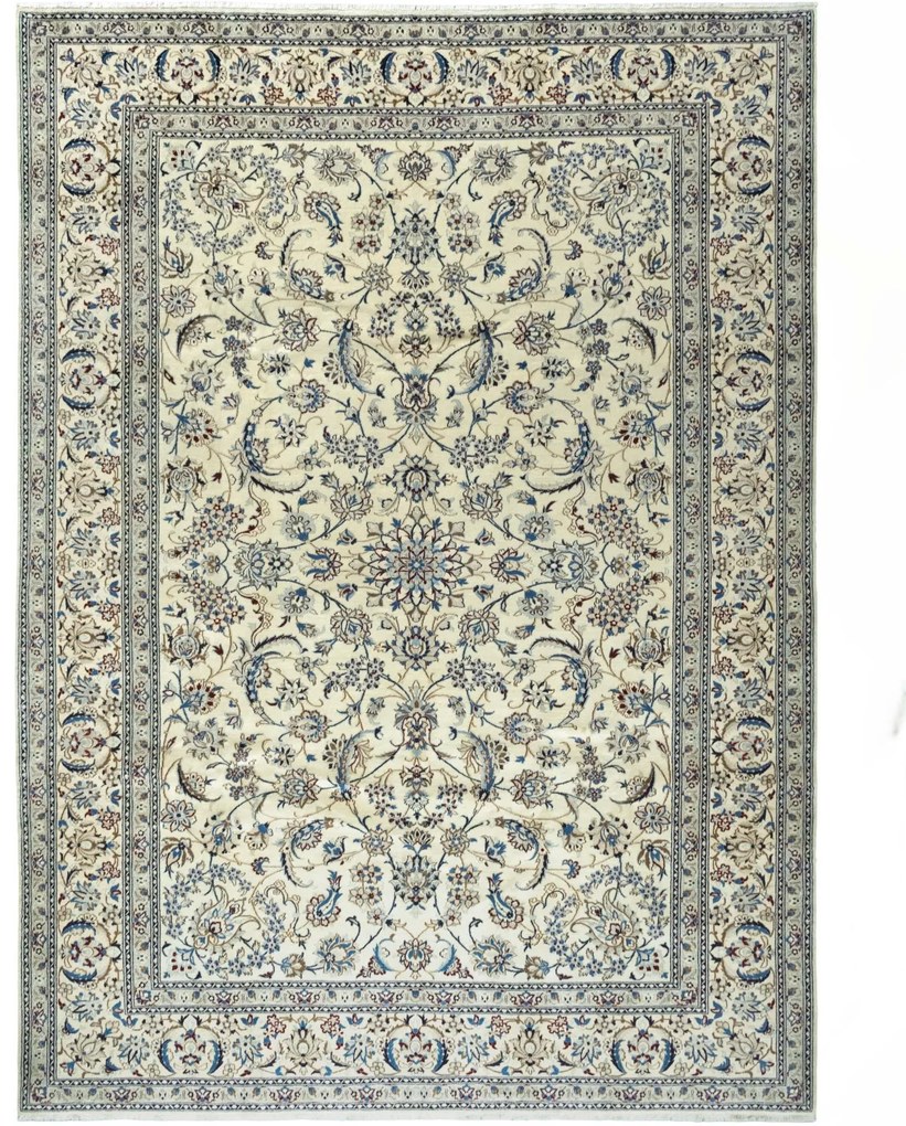Nain Tappeto 350x260 Beige (Iran) Annodato A Mano