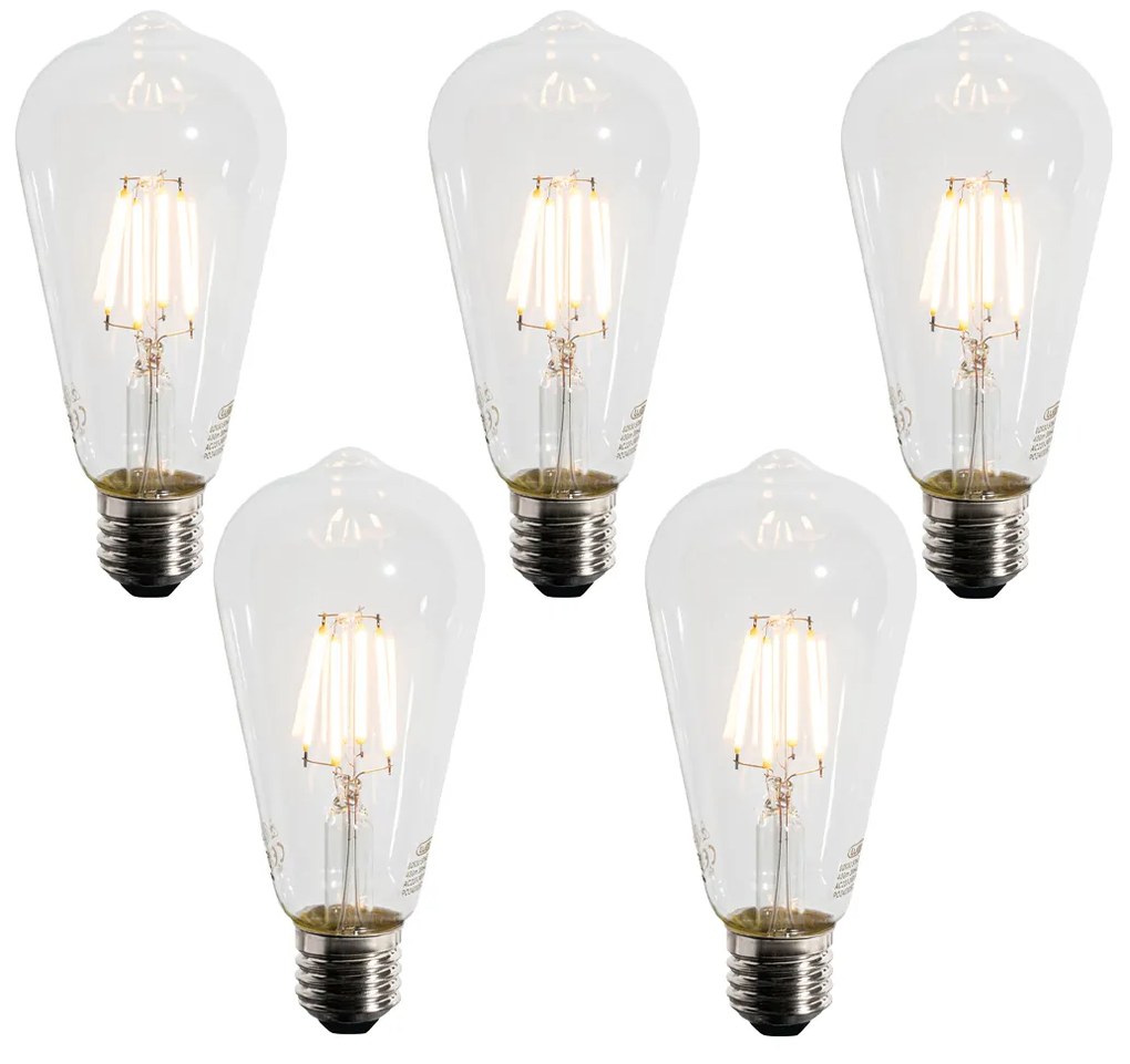 Set di 5 lampadine LED E27 A60 Sensore crepuscolare 4W 400 lm 2200K