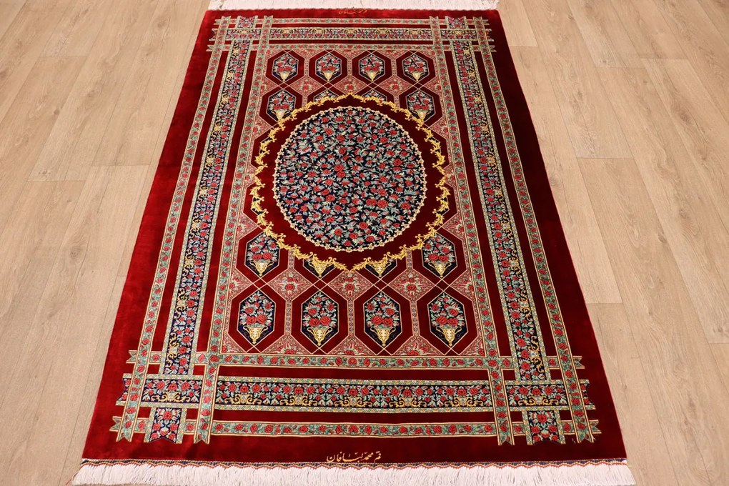 Ghom Tappeto 200 x 130 (Iran) Annodato A Mano