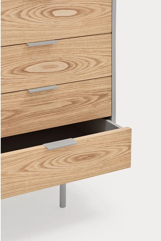 Cassettiera bassa grigia effetto rovere 159x80 cm Sierra - Teulat