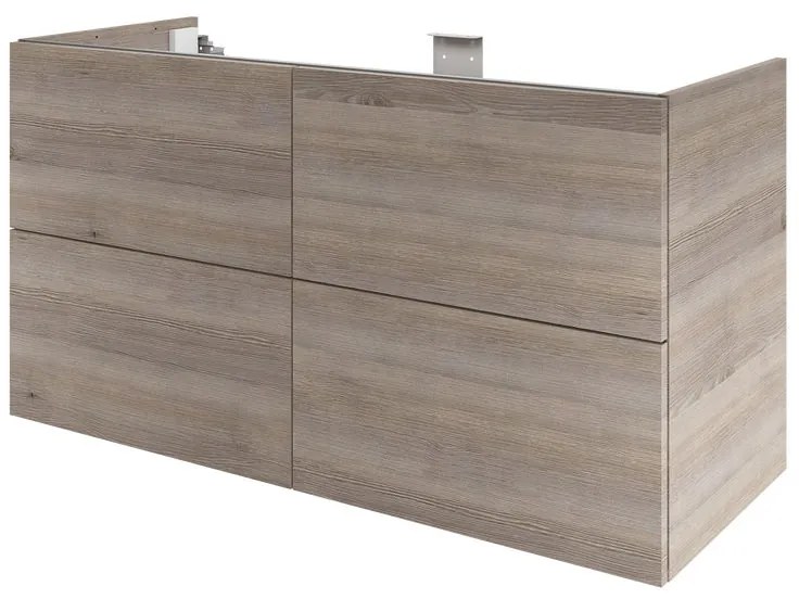 Mobile sottolavabo e lavabo Neo per vasca centrale grigio L 120 x H 64 x P 48 cm 4 cassetti