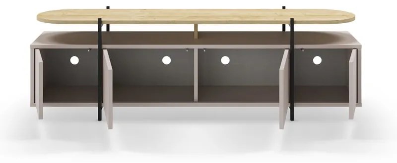 Tavolo TV grigio e beige in rovere 160x48 cm Hinoa - Marckeric