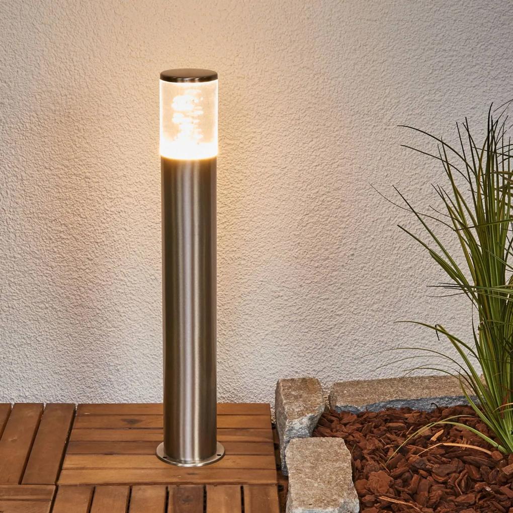 Lindby Lampada LED da appoggio Belen in acciaio inox