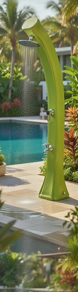 Doccia Solare da Giardino 44L Miscelatore e Lavapiedi Verde...