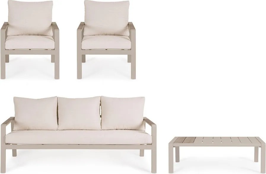 Set di mobili da giardino beige in alluminio per 5 persone Elna – Bizzotto