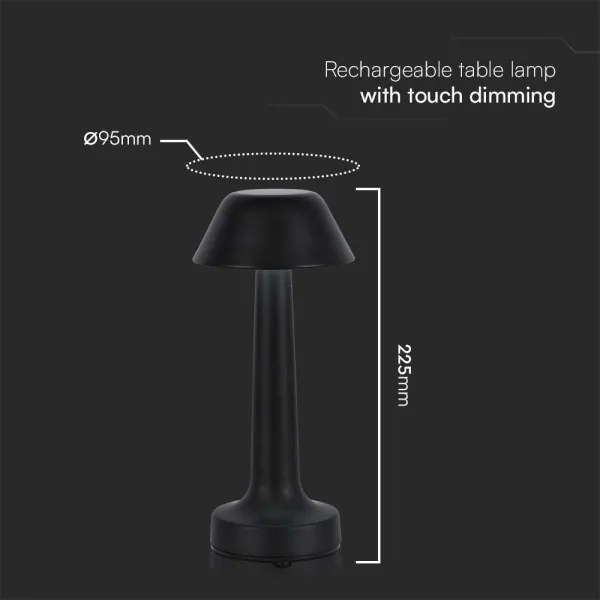 LED Lampada da tavolo ricaricabile dimmerabile LED/1W/5V 3000-6000K nero