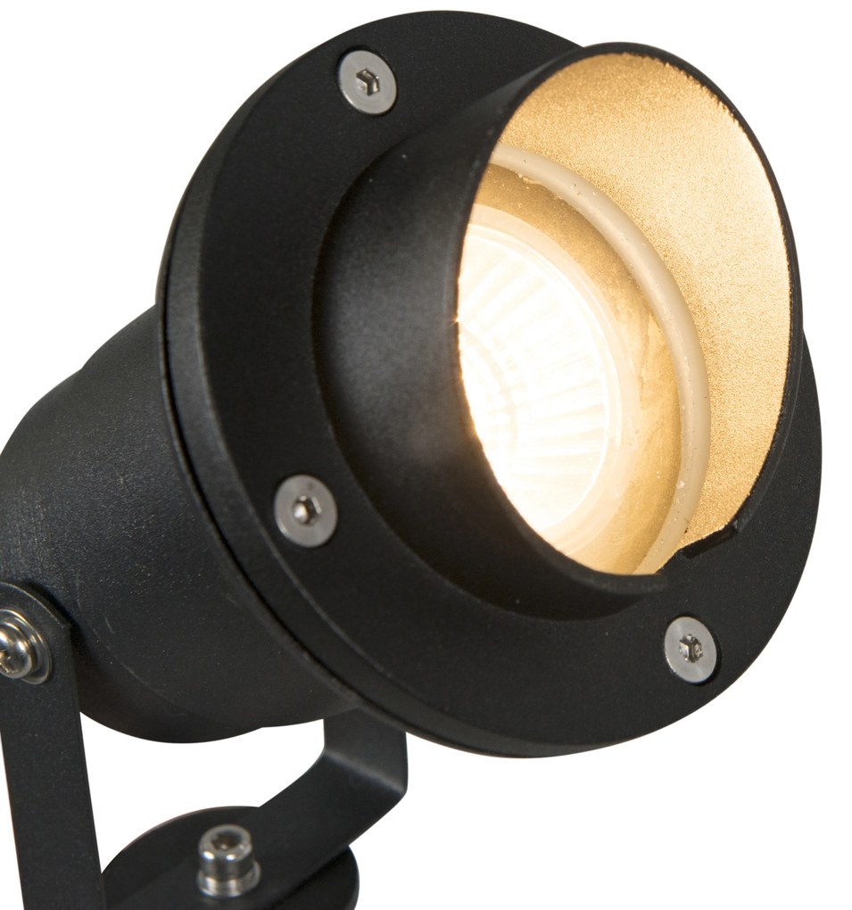 Faretto da giardino a picchetto nero con cavo e spina IP65 - DONE