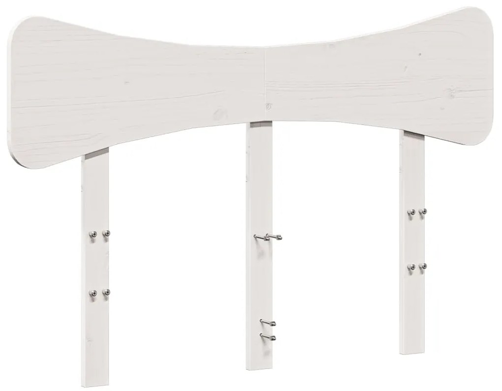 Testiera bianca 135 cm in legno massello di pino