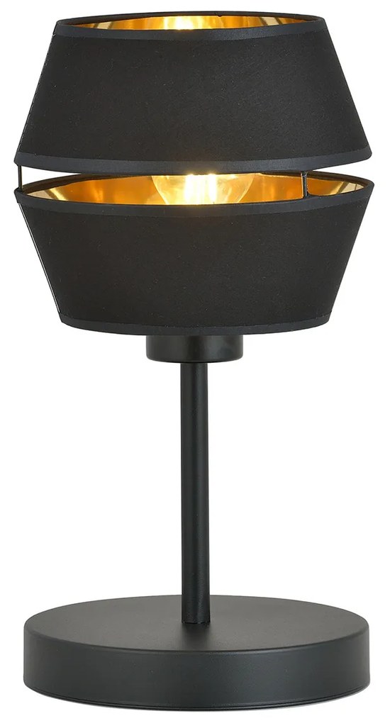 Lampada Da Tavolo Contemporanea 1 Luce Bellerofonte In Metallo Nero E Oro