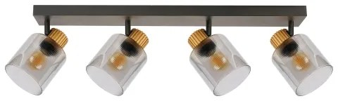 Brilagi - Faretto HYGGE 4xE14/15W/230V nero/vetro fumé