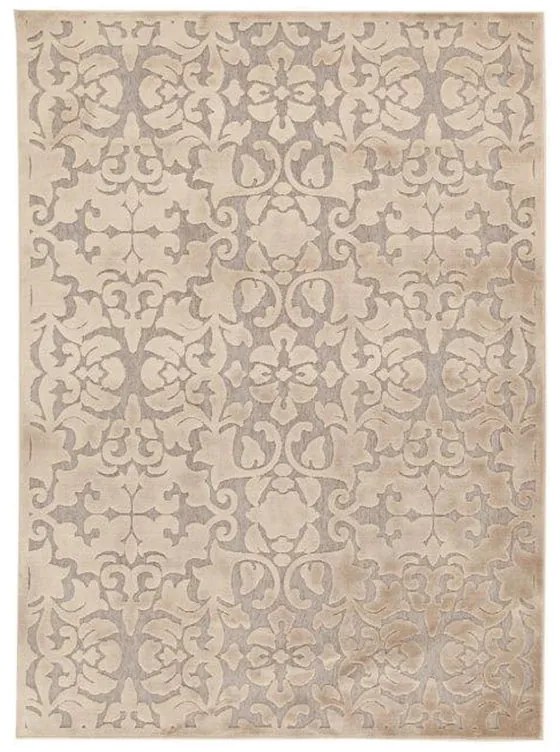 Tappeto Florentine Baroque mosaico in viscosa beige, L 200 x L 140 cm