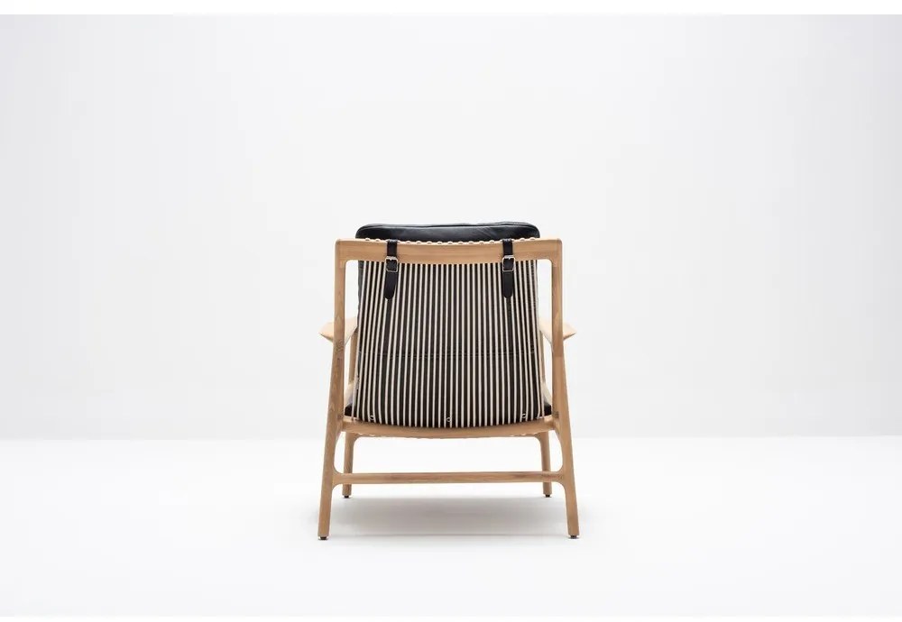 Poltrona in pelle di colore nero-naturale Dedo - Gazzda