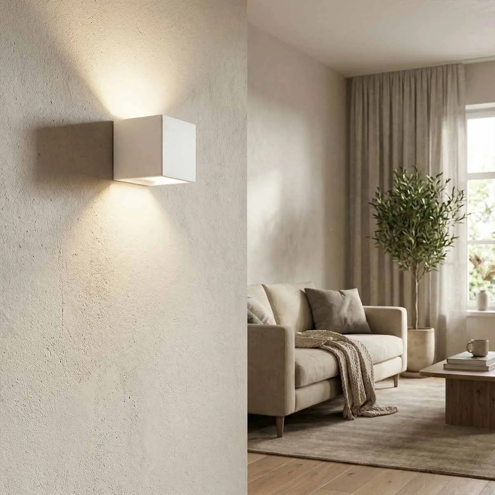 Applique da Parete Cubica G9 in Gesso Pitturabile