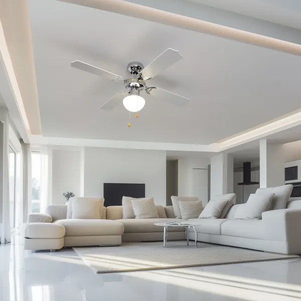 ZEVENTI - Ventilatore da soffitto NAVAGIO 1xE27/60W/230V nero/bianco