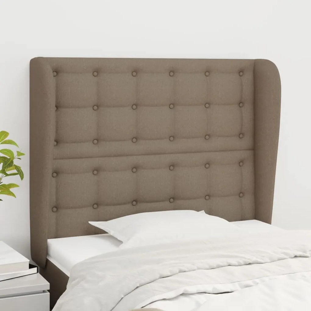 Testiera Ad Orecchio Tortora 93x23x118/128 Cm İn Tessuto /