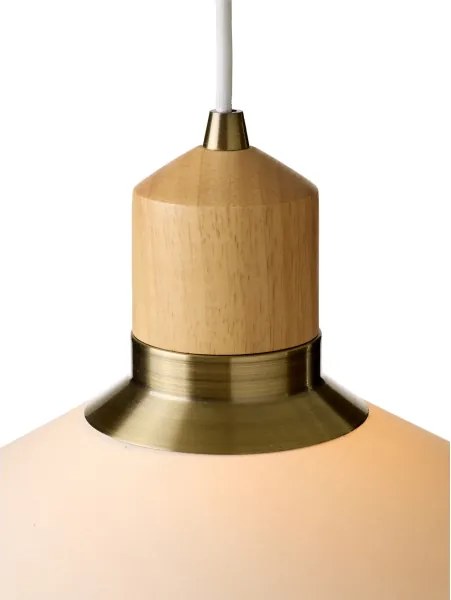 Halo Design 744091 - Lampada sospesa a cavo PARIS 1xE14/40W/230V Ø 24 cm crema/ottone/rovere