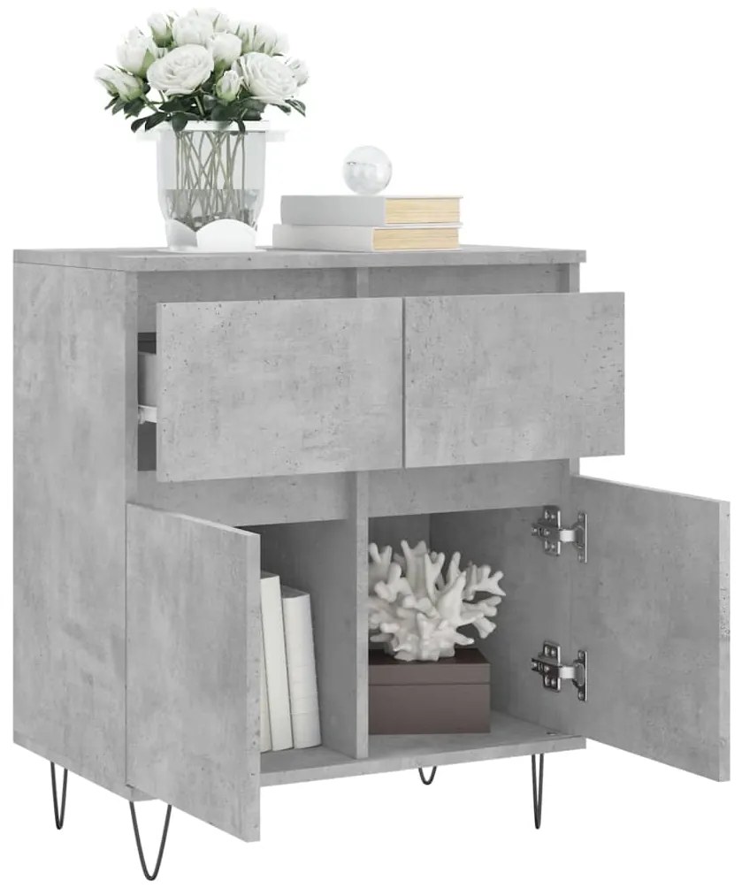 Credenza grigio cemento 60x35x70 cm in legno multistrato