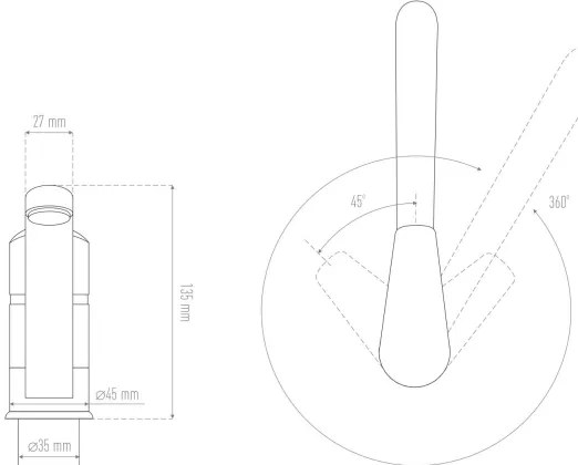 ALVEUS 1130434 - Rubinetto per lavello NINA 13,5 cm granito/nero