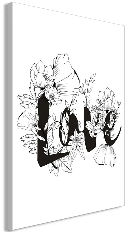 Quadro Love With Flowers (1 Part) Vertical  Colore bianco e nero, Dimensioni e Misure 40x60