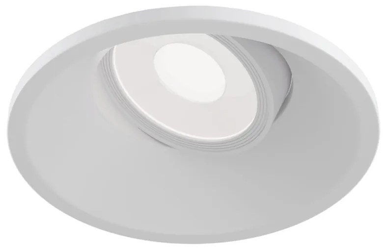 Faretto Da Incasso Moderno Dot Tondo Alluminio Bianco 1 Luce Diffusore Metallo