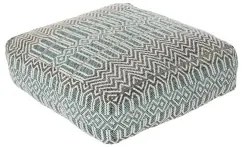 Cuscino DKD Home Decor Da terreno Righe Azzurro Poliestere Cotone Bianco Verde Boho (60 x 60 x 25 cm)