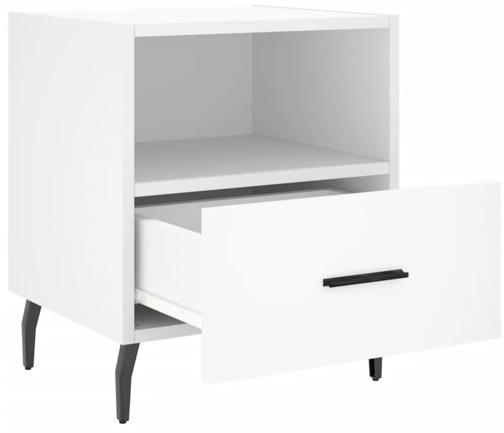 Comodini 2 pz Bianchi 40x35x47,5 cm in Legno Multistrato