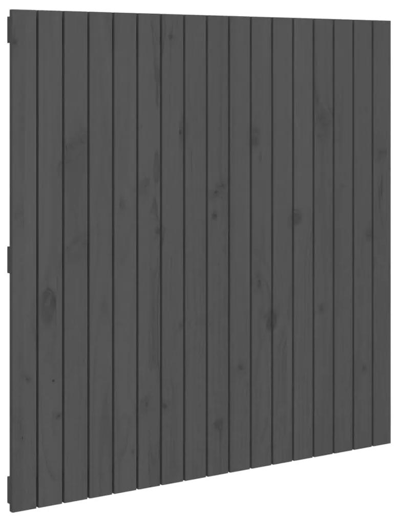 Testiera da parete grigia 108x3x110cm in legno massello di pino