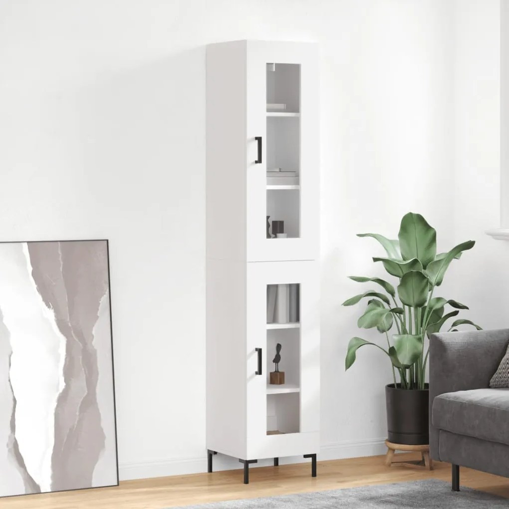 Credenza Bianca 34,5x34x180 Cm İn Legno Multistrato /