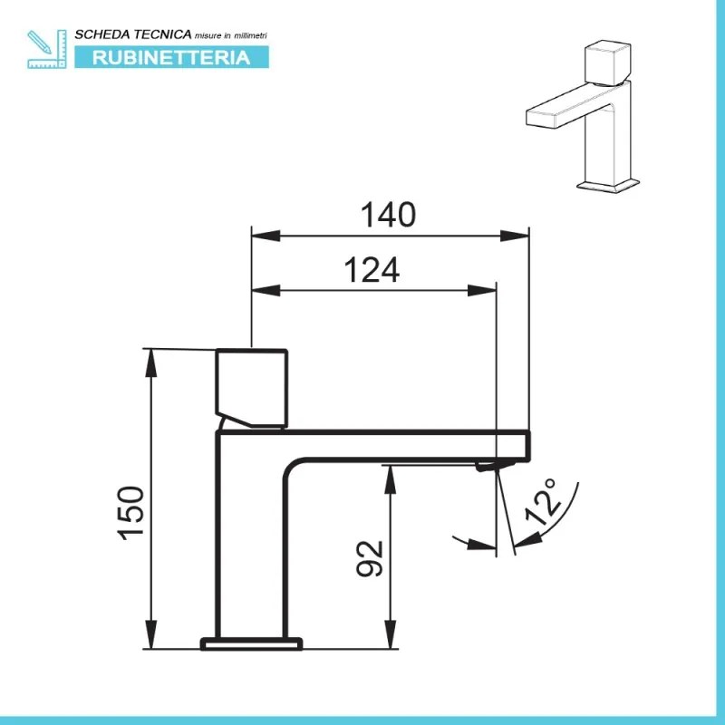 Set miscelatori lavabo e bidet senza leva cromato lucido   Torre