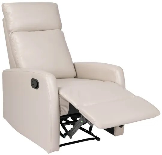 Poltrona relax manuale reclinabile in ecopelle BEIGE
