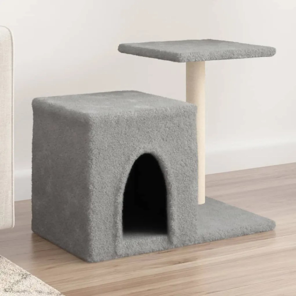 Albero Per Gatti Con Tiragraffi İn Sisal Grigio Chiaro 50,5 Cm /