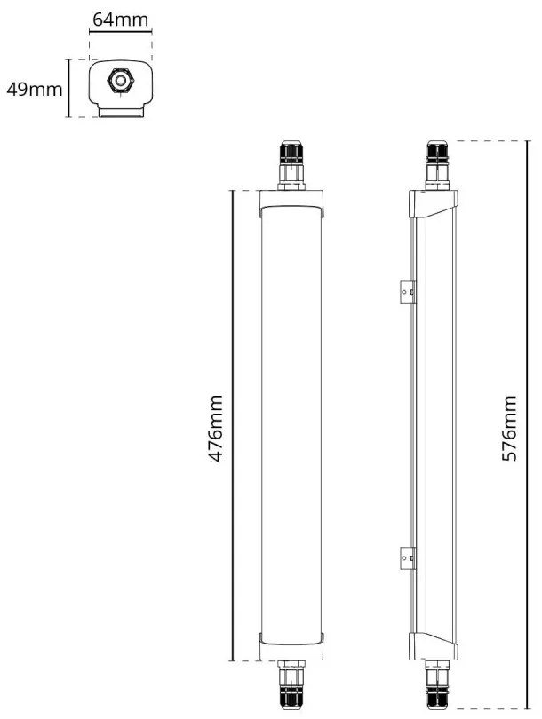 Plafoniera LED 18W 60cm IP65 con LED SAMSUNG - No Flickering Tonalità di Colore Bianco Naturale 4000K