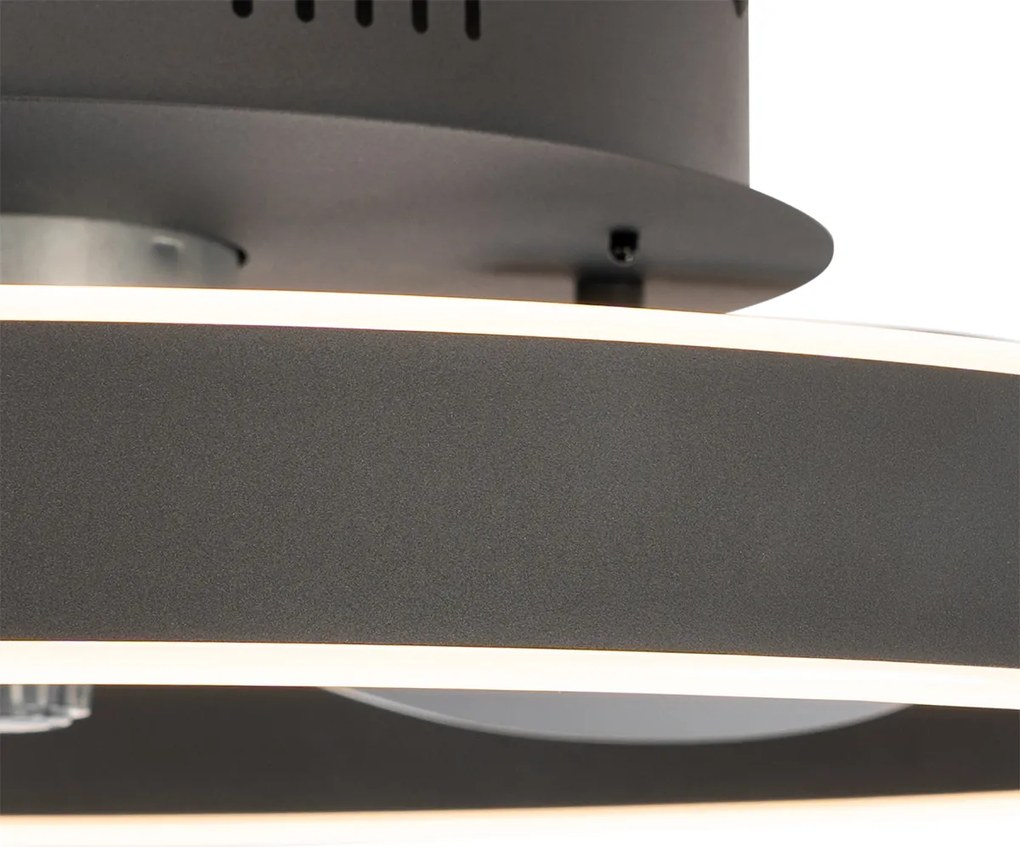 Ventilatore da soffitto nero incl. LED con telecomando - Maddy