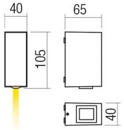 Redo 90418 - Applique a LED da esterno ACE LED/3,36W/230V 4000K IP54 marrone