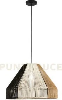 Lampadario a sospensione coconut bianco nero e marrone in carta nat...