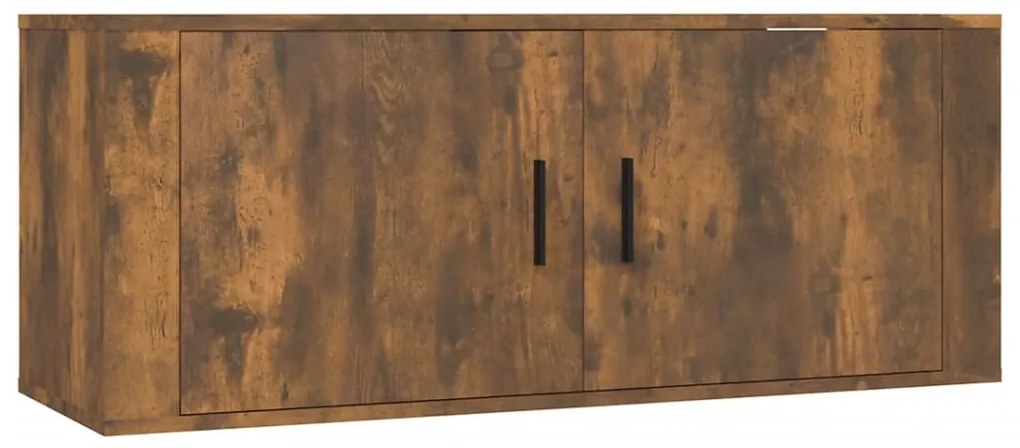 Mobile Porta TV a Parete rovere fumo 100x34,5x40 cm