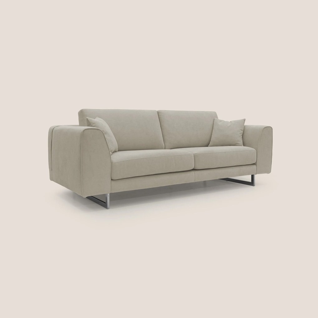 Armony Divano moderno con slitte in acciaio e tessuto impermeabile T02
