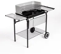 Barbecue in acciaio nero 45x90x82h cm, ruote port camargue Fredi