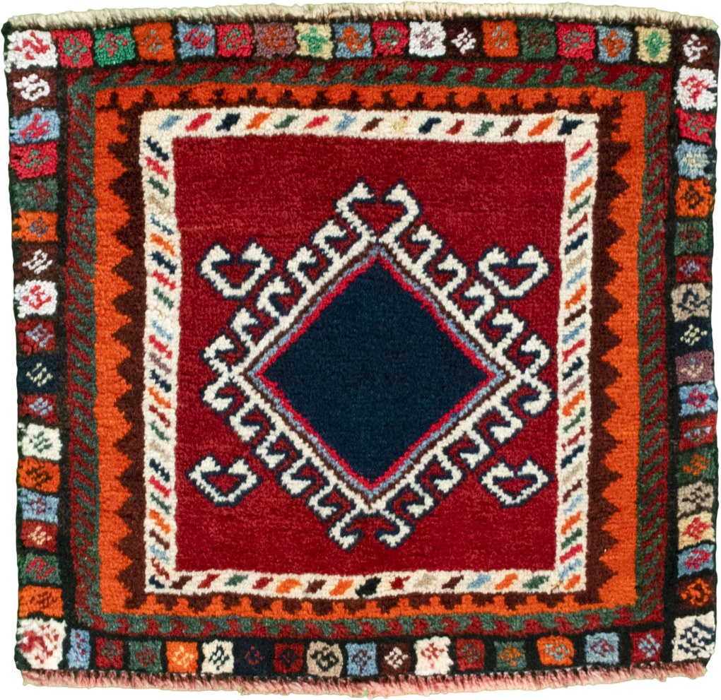 Shiraz Tappeto persiano 50 x 50 Rosso (Iran) Annodato A Mano