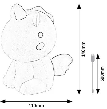 Rabalux 76020 - LED RGB Dimmerabile children's piccolo lampada UNICOO LED/0,45W/5V