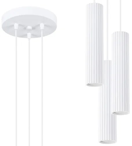 Sollux SL.1538 - Lampadario a sospensione con filo KARBON 3xGU10/10W/230V bianco