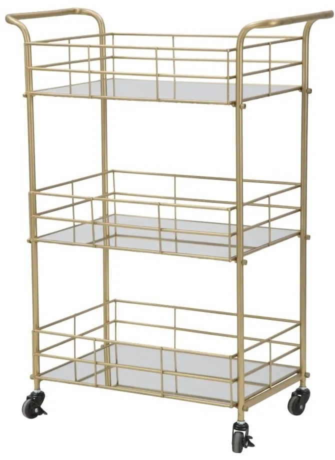 Carrello da portata a 3 piani con design Reo dorato Carrello - Mauro Ferretti