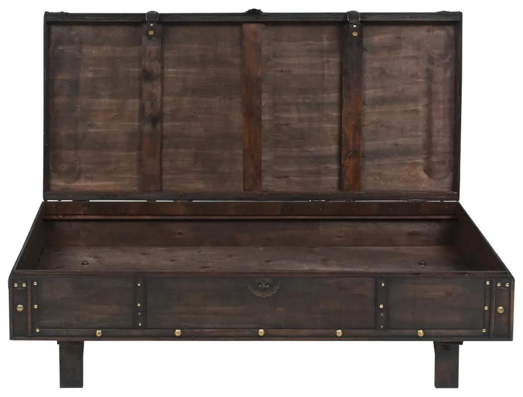 Tavolino da caffè in legno massello vintage 120x55x35 cm